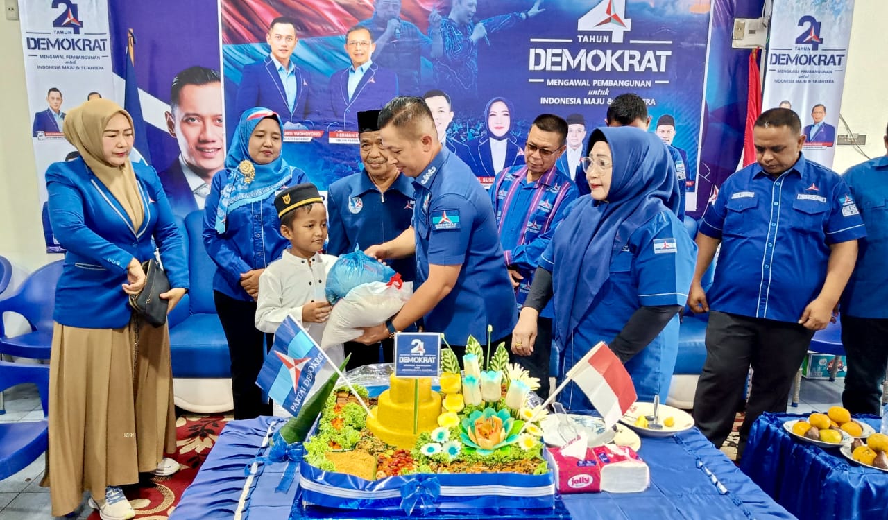 Syukuran HUT ke-24 Partai Demokrat, DPC Sergai Berbagi Bersama Dhuafa